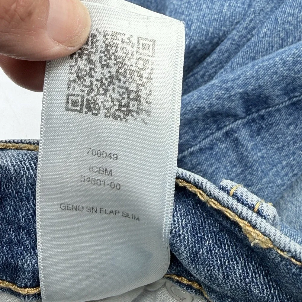 True Religion Geno Jeans Mens 36 Medium Wash Flap Pocket Relaxed Slim Denim TR